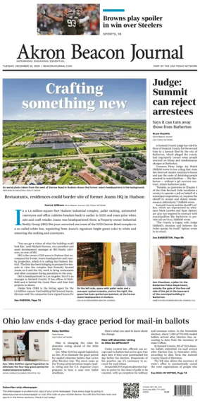 Cover of Akron Beacon Journal