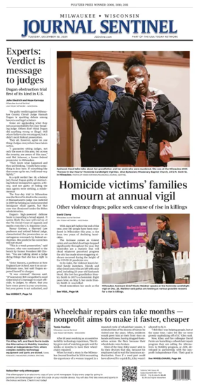 Cover of Milwaukee Journal Sentinel