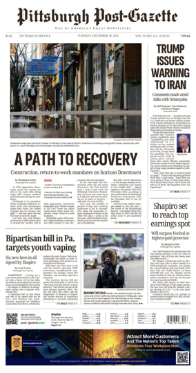 Cover of Pittsburgh Post-Gazette