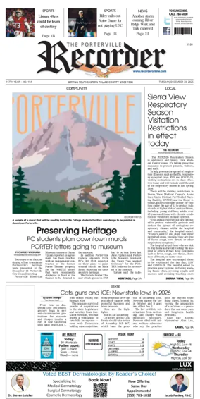Cover of Porterville Recorder