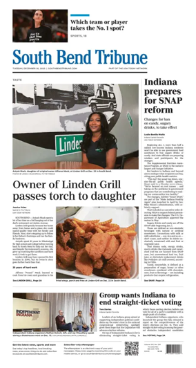 Cover of South Bend Tribune