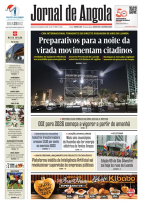 Cover of Jornal de Angola