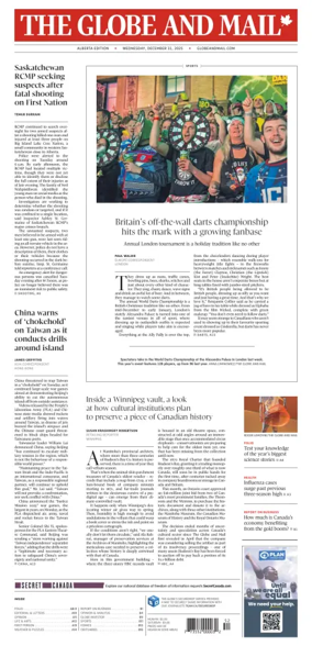 Cover of The Globe and Mail (Alberta Edition)