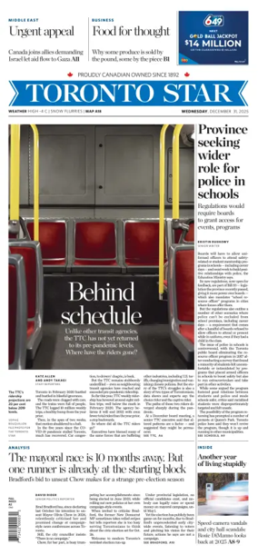 Cover of Toronto Star