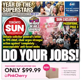 Cover of Toronto Sun