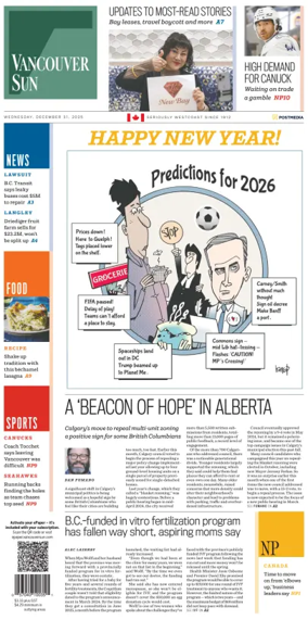 Cover of Vancouver Sun