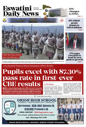 Cover of Eswatini Daily News