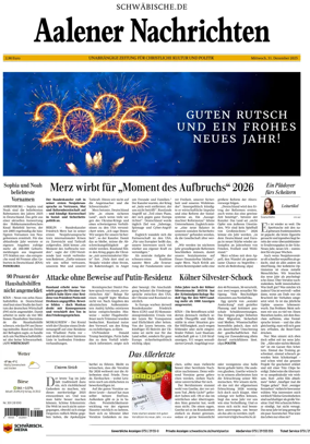 Cover of Aalener Nachrichten