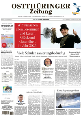 Cover of Ostthuringer Zeitung (Saale-Holzland-Kreis)