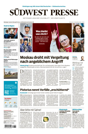 Cover of Sudwest Presse - Metzinger Uracher Volksblatt - Der Ermstalbote