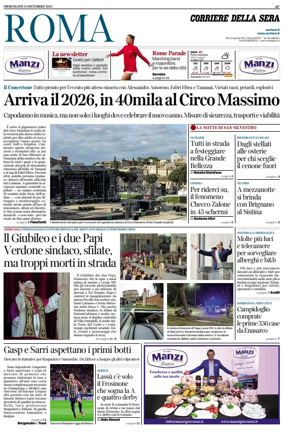 Cover of Corriere della Sera (Roma)