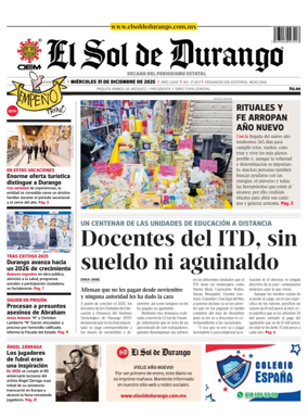 Cover of El Sol de Durango