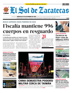 Cover of El Sol de Zacatecas