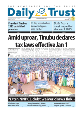 Cover of Daily Trust