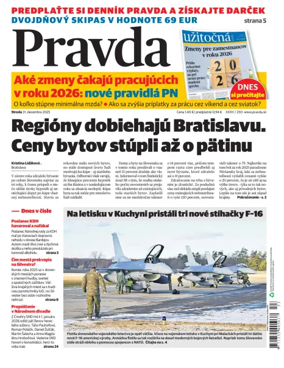 Cover of Pravda of Slovakia