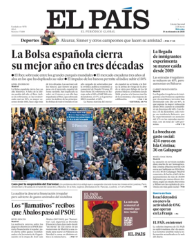 Cover of El País (País Vasco)