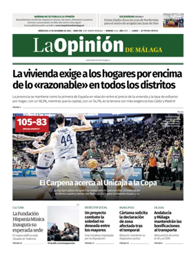 Cover of La Opinión de Málaga