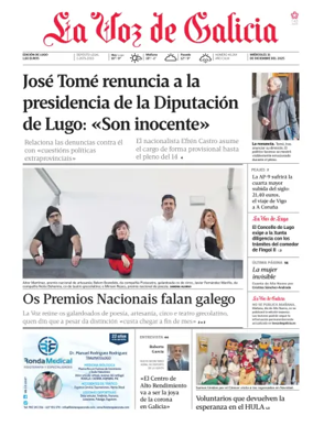 Cover of La Voz de Galicia (Lugo)
