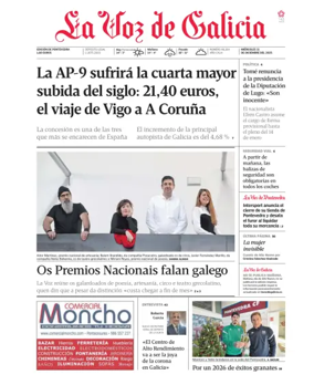 Cover of La Voz de Galicia (Pontevedra)