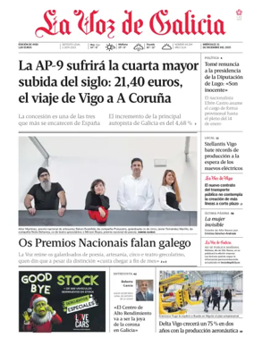 Cover of La Voz de Galicia (Vigo)