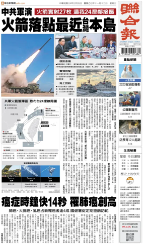Cover of United Daily News (Taiwan)