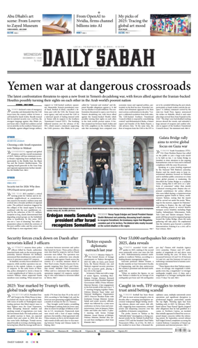 Cover of Daily Sabah (Turkey)