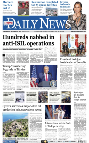 Cover of Hurriyet Daily News & Economic Review