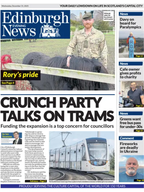 Cover of Edinburgh Evening News
