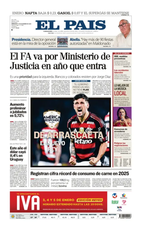 Cover of El Pais (Uruguay)