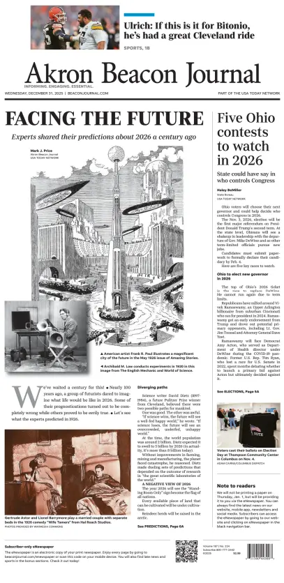 Cover of Akron Beacon Journal