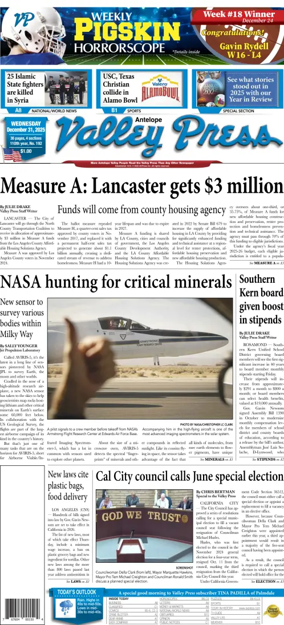 Cover of Antelope Valley Press