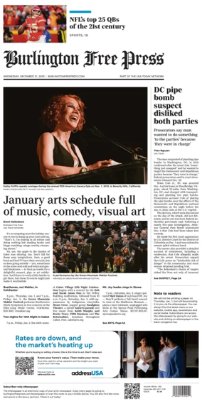 Cover of Burlington Free Press