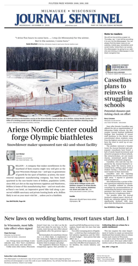 Cover of Milwaukee Journal Sentinel