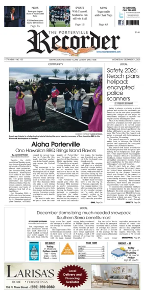 Cover of Porterville Recorder