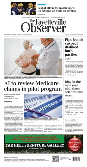 Cover of The Fayetteville Observer