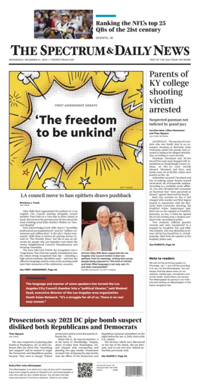 Cover of The Spectrum & Daily News