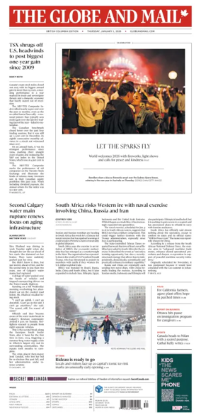 Cover of The Globe and Mail (BC Edition)