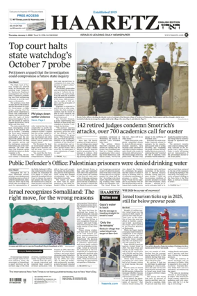 Cover of Haaretz english edition