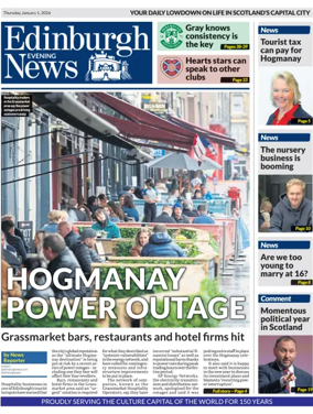 Cover of Edinburgh Evening News
