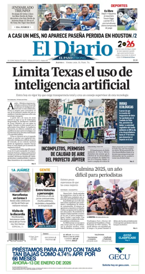 Cover of El Diario de El Paso