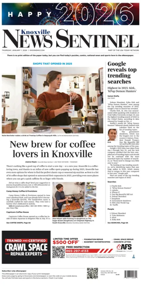 Cover of Knoxville News Sentinel