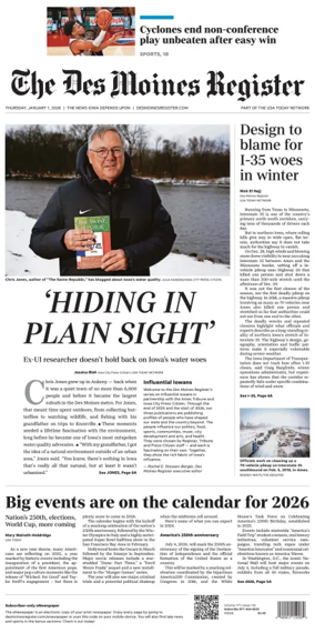 Cover of The Des Moines Register