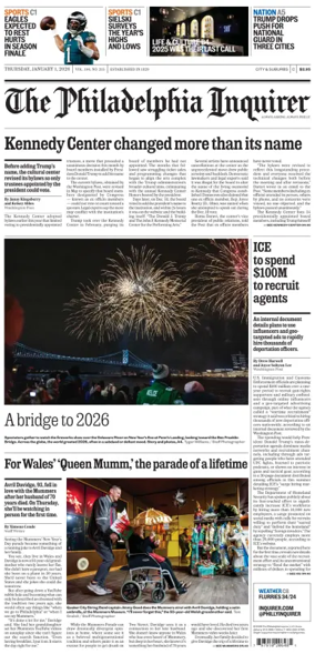 Cover of The Philadelphia Inquirer (South Jersey edition)