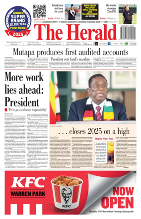 Cover of The Herald (Zimbabwe)