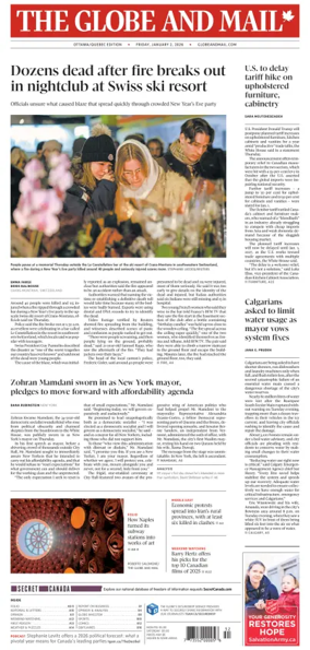 Cover of The Globe and Mail (Ottawa/Quebec Edition)