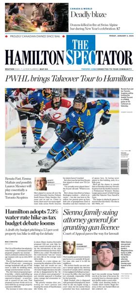 Cover of The Hamilton Spectator