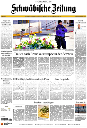 Cover of Schwaebische Zeitung (Sigmaringen)