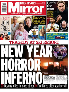 Cover of Irish Daily Mirror
