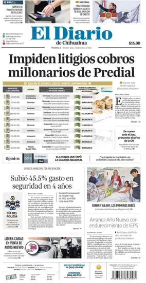 Cover of El Diario de Chihuahua