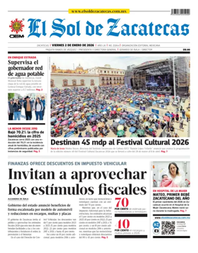 Cover of El Sol de Zacatecas